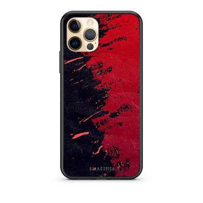 Θήκη Αγίου Βαλεντίνου iPhone 12 Red Paint από τη Smartfits με σχέδιο στο πίσω μέρος και μαύρο περίβλημα | iPhone 12 Red Paint case with colorful back and black bezels