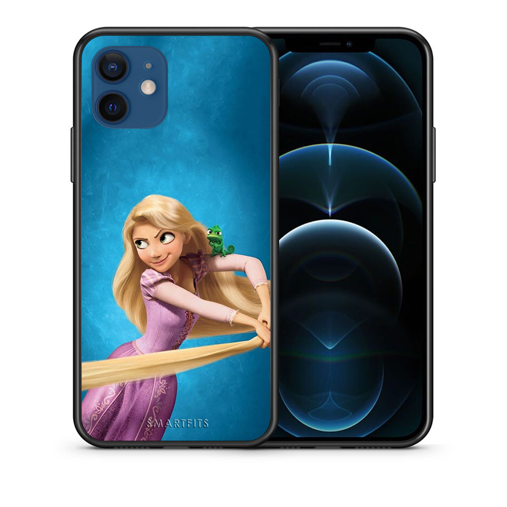 Θήκη Αγίου Βαλεντίνου iPhone 12 Pro Tangled 2 από τη Smartfits με σχέδιο στο πίσω μέρος και μαύρο περίβλημα | iPhone 12 Pro Tangled 2 case with colorful back and black bezels