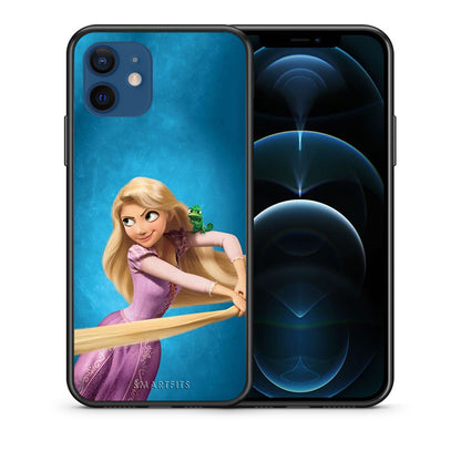 Θήκη Αγίου Βαλεντίνου iPhone 12 Tangled 2 από τη Smartfits με σχέδιο στο πίσω μέρος και μαύρο περίβλημα | iPhone 12 Tangled 2 case with colorful back and black bezels