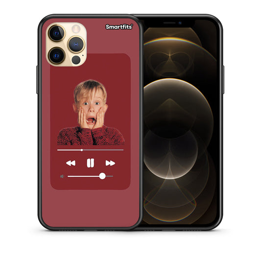 Θήκη iPhone 12 Pro Max Xmas Alone Music από τη Smartfits με σχέδιο στο πίσω μέρος και μαύρο περίβλημα | iPhone 12 Pro Max Xmas Alone Music case with colorful back and black bezels