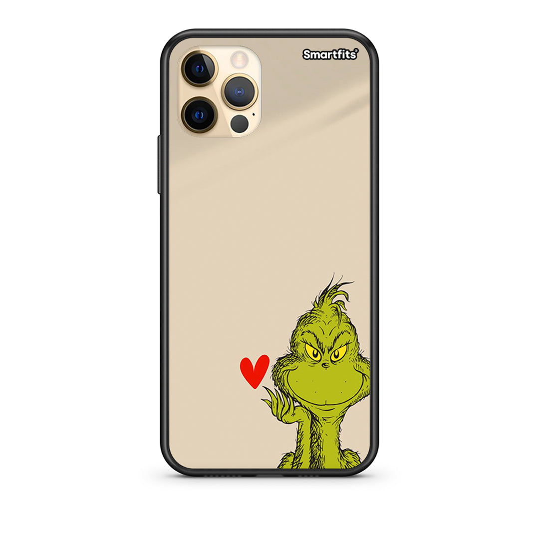 Θήκη iPhone 12 Xmas Grinch από τη Smartfits με σχέδιο στο πίσω μέρος και μαύρο περίβλημα | iPhone 12 Xmas Grinch case with colorful back and black bezels