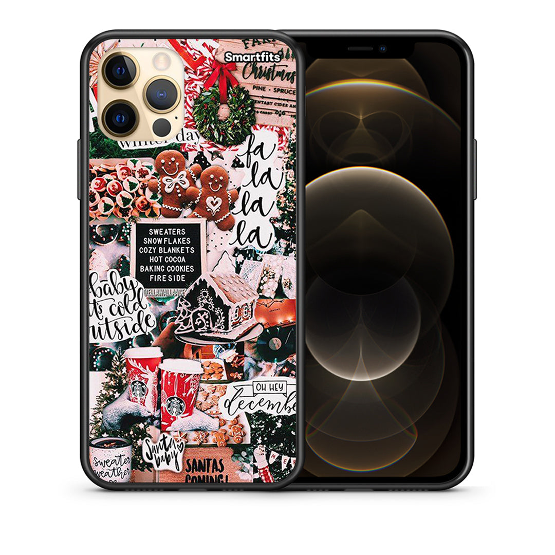 Θήκη iPhone 12 Pro Max Xmas Habbits από τη Smartfits με σχέδιο στο πίσω μέρος και μαύρο περίβλημα | iPhone 12 Pro Max Xmas Habbits case with colorful back and black bezels