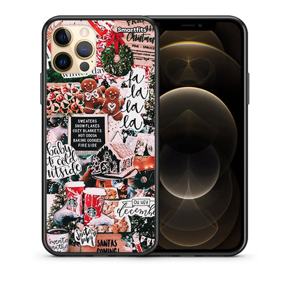 Θήκη iPhone 12 Pro Max Xmas Habbits από τη Smartfits με σχέδιο στο πίσω μέρος και μαύρο περίβλημα | iPhone 12 Pro Max Xmas Habbits case with colorful back and black bezels