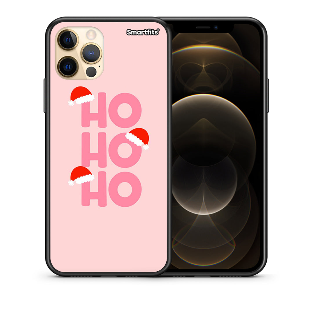 Θήκη iPhone 12 Xmas Ho Ho Ho από τη Smartfits με σχέδιο στο πίσω μέρος και μαύρο περίβλημα | iPhone 12 Xmas Ho Ho Ho case with colorful back and black bezels