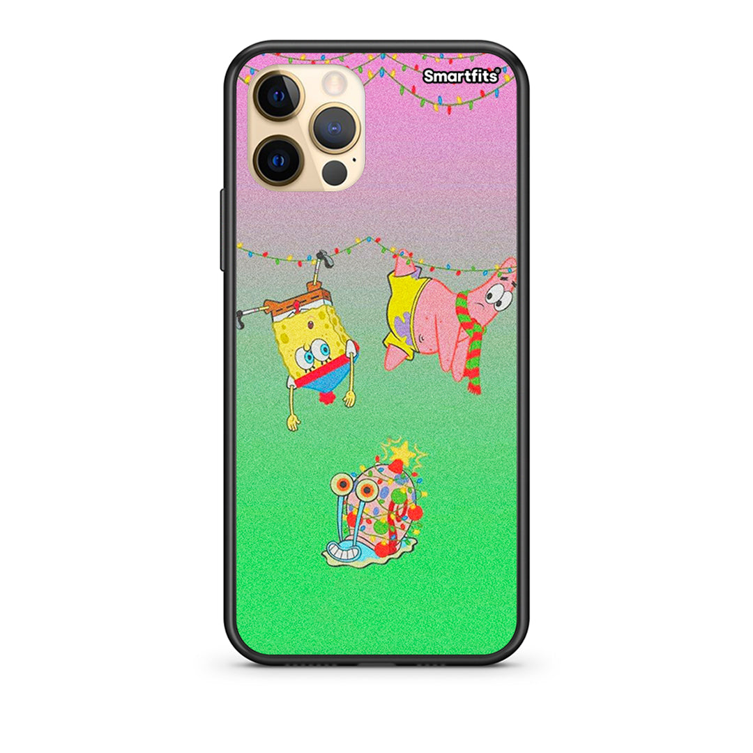 iPhone 12 Pro Max Xmas Lights θήκη από τη Smartfits με σχέδιο στο πίσω μέρος και μαύρο περίβλημα | Smartphone case with colorful back and black bezels by Smartfits