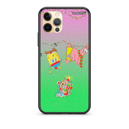 iPhone 12 Pro Max Xmas Lights θήκη από τη Smartfits με σχέδιο στο πίσω μέρος και μαύρο περίβλημα | Smartphone case with colorful back and black bezels by Smartfits