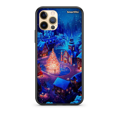 iPhone 12 Pro Max Xmas Village θήκη από τη Smartfits με σχέδιο στο πίσω μέρος και μαύρο περίβλημα | Smartphone case with colorful back and black bezels by Smartfits
