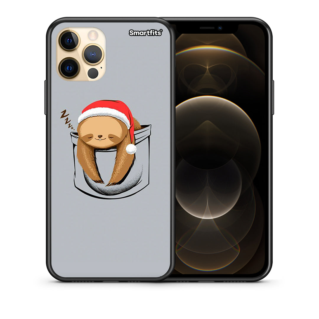 Θήκη iPhone 12 Xmas Zzzz από τη Smartfits με σχέδιο στο πίσω μέρος και μαύρο περίβλημα | iPhone 12 Xmas Zzzz case with colorful back and black bezels