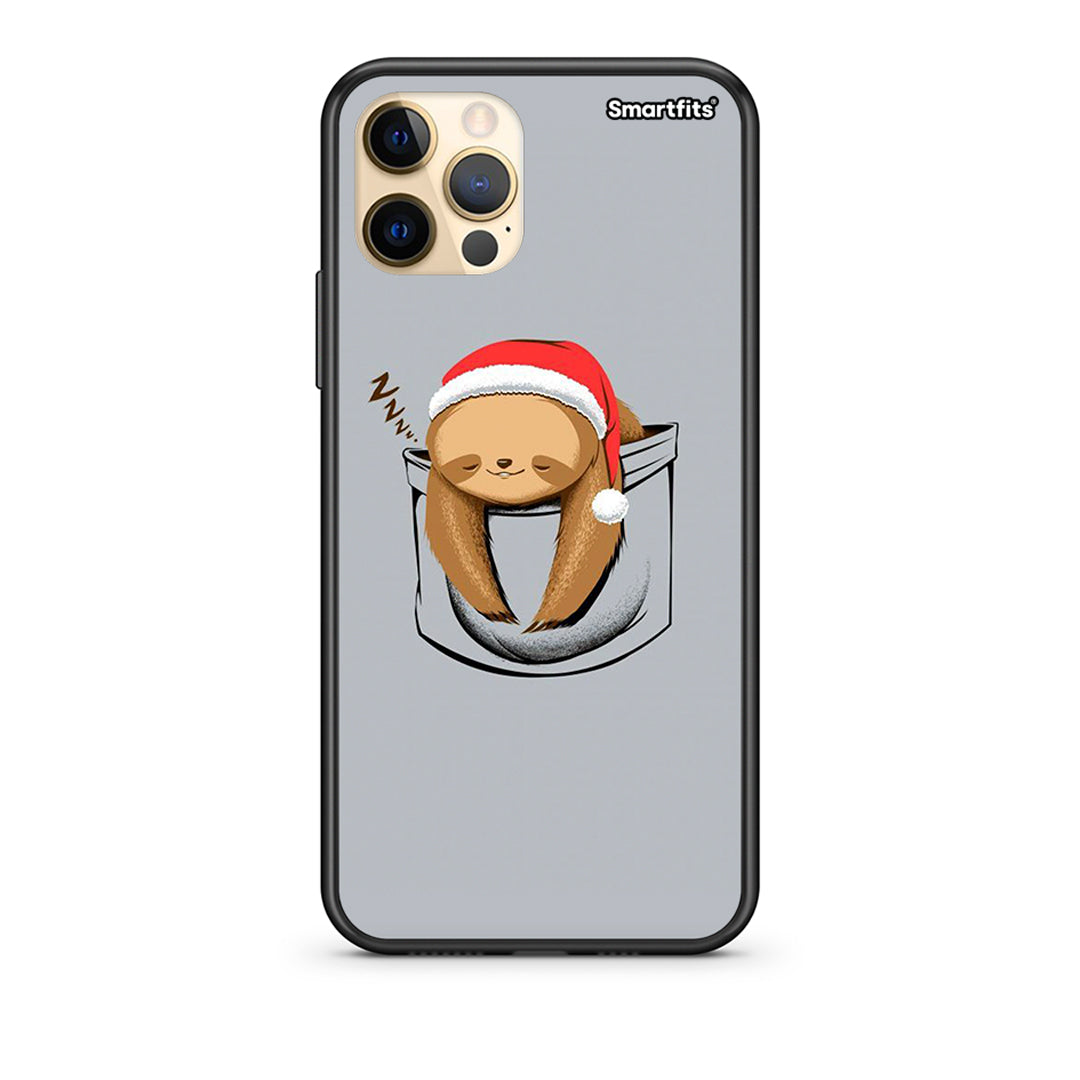 Θήκη iPhone 12 Xmas Zzzz από τη Smartfits με σχέδιο στο πίσω μέρος και μαύρο περίβλημα | iPhone 12 Xmas Zzzz case with colorful back and black bezels