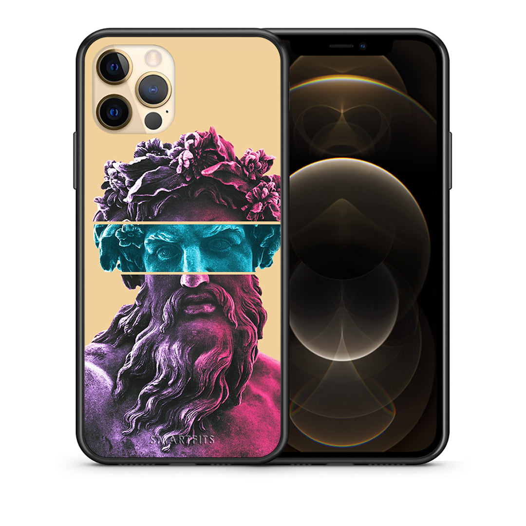 Θήκη Αγίου Βαλεντίνου iPhone 12 Pro Zeus Art από τη Smartfits με σχέδιο στο πίσω μέρος και μαύρο περίβλημα | iPhone 12 Pro Zeus Art case with colorful back and black bezels