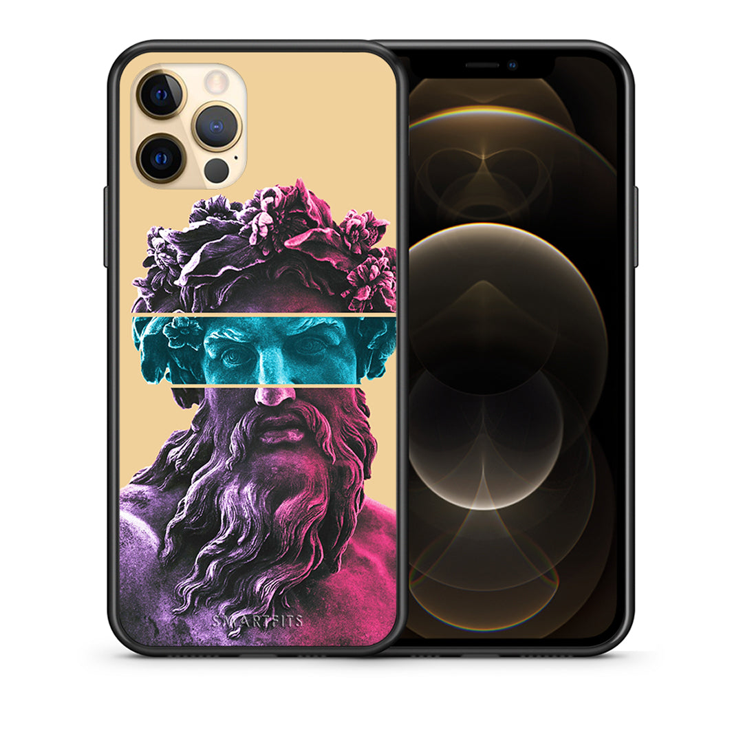 Θήκη Αγίου Βαλεντίνου iPhone 12 Zeus Art από τη Smartfits με σχέδιο στο πίσω μέρος και μαύρο περίβλημα | iPhone 12 Zeus Art case with colorful back and black bezels