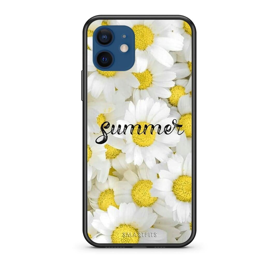 Θήκη iPhone 12 Summer Daisies από τη Smartfits με σχέδιο στο πίσω μέρος και μαύρο περίβλημα | iPhone 12 Summer Daisies case with colorful back and black bezels