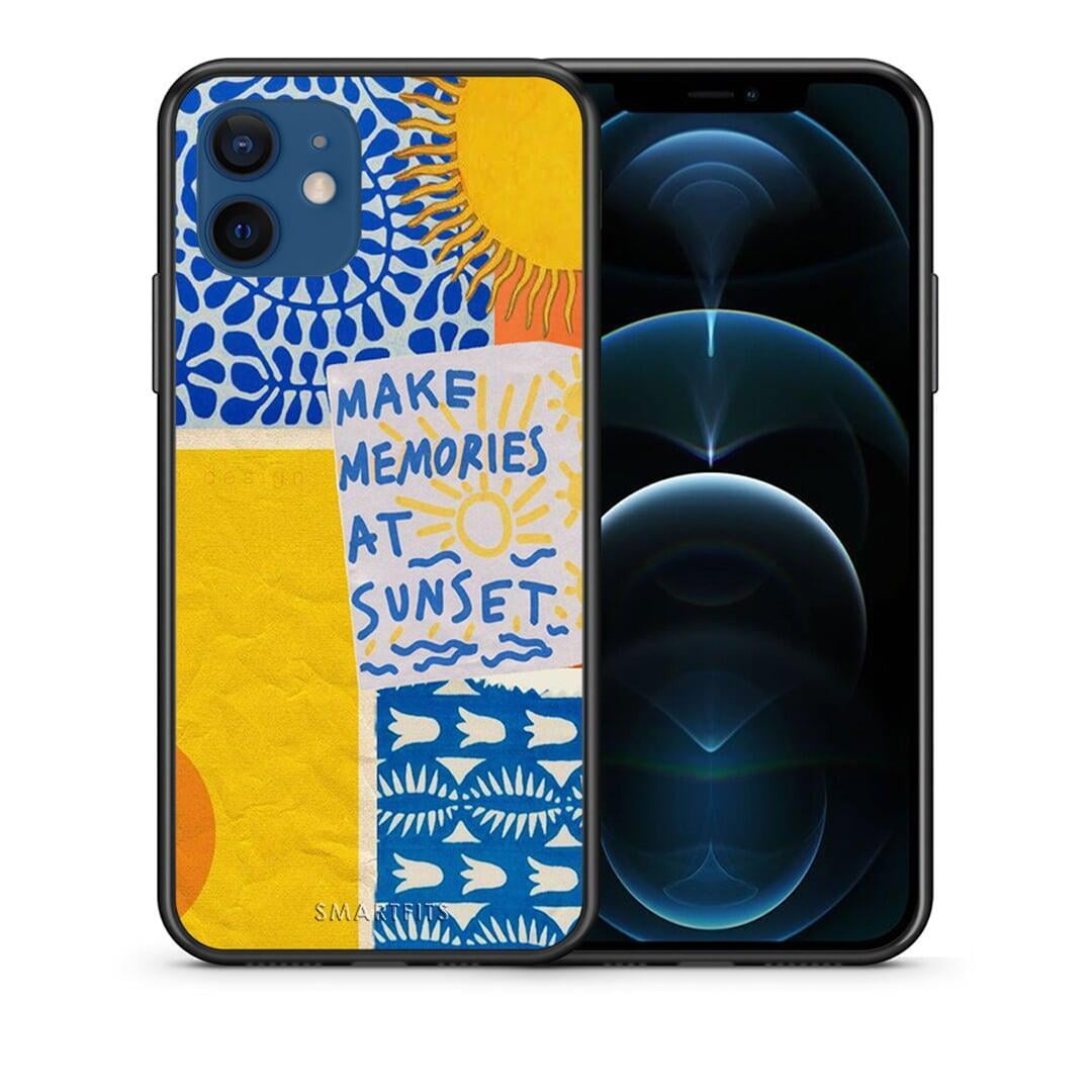 Θήκη iPhone 12 Pro Sunset Memories από τη Smartfits με σχέδιο στο πίσω μέρος και μαύρο περίβλημα | iPhone 12 Pro Sunset Memories case with colorful back and black bezels
