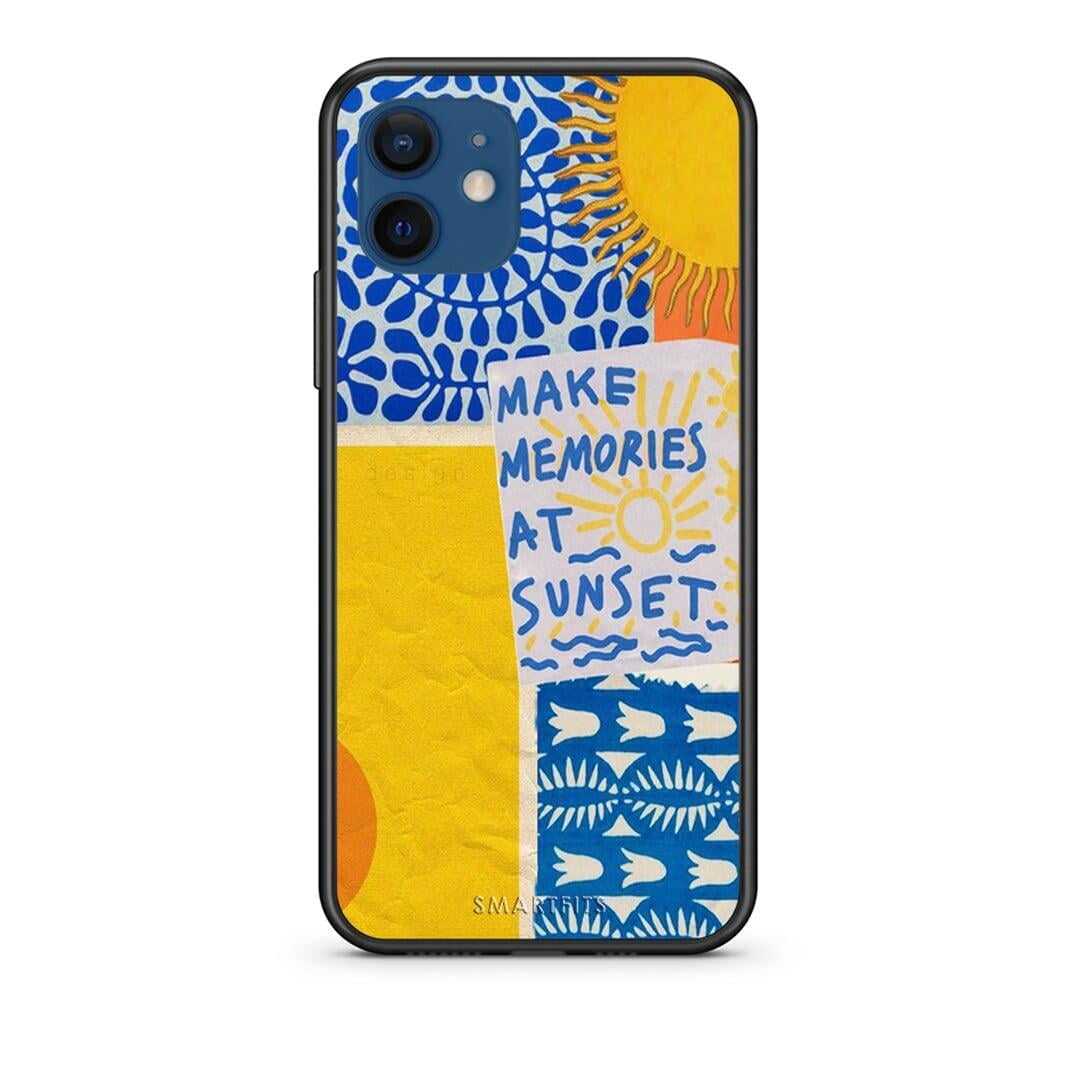 Θήκη iPhone 12 Sunset Memories από τη Smartfits με σχέδιο στο πίσω μέρος και μαύρο περίβλημα | iPhone 12 Sunset Memories case with colorful back and black bezels