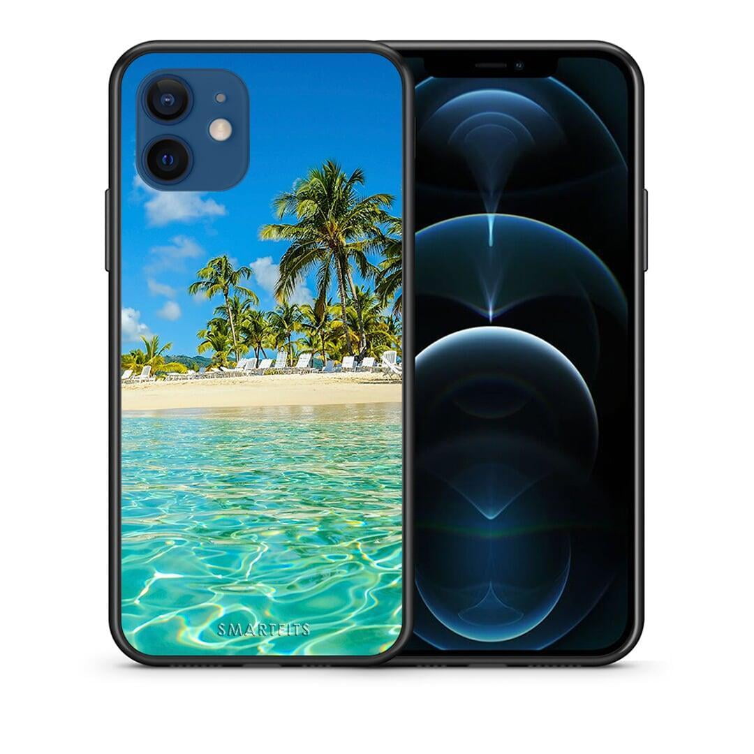 Θήκη iPhone 12 Pro Tropical Vibes από τη Smartfits με σχέδιο στο πίσω μέρος και μαύρο περίβλημα | iPhone 12 Pro Tropical Vibes case with colorful back and black bezels