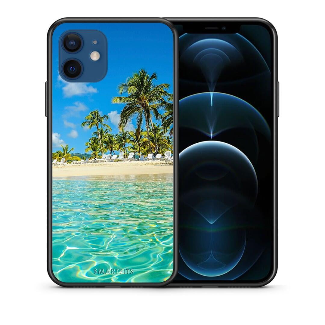 Θήκη iPhone 12 Tropical Vibes από τη Smartfits με σχέδιο στο πίσω μέρος και μαύρο περίβλημα | iPhone 12 Tropical Vibes case with colorful back and black bezels
