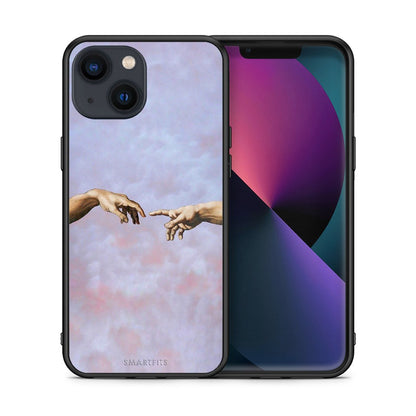 Θήκη iPhone 13 Mini Adam Hand από τη Smartfits με σχέδιο στο πίσω μέρος και μαύρο περίβλημα | iPhone 13 Mini Adam Hand case with colorful back and black bezels
