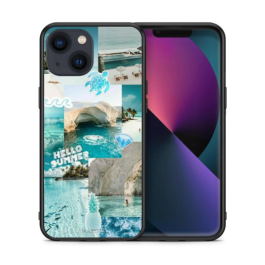 Θήκη iPhone 13 Mini Aesthetic Summer από τη Smartfits με σχέδιο στο πίσω μέρος και μαύρο περίβλημα | iPhone 13 Mini Aesthetic Summer case with colorful back and black bezels