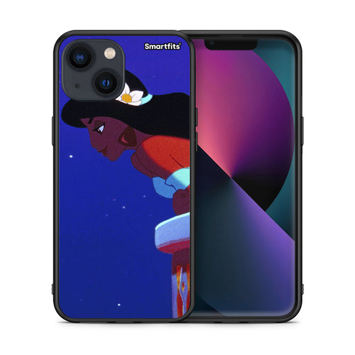 Θήκη iPhone 13 Mini Alladin And Jasmine Love 2 από τη Smartfits με σχέδιο στο πίσω μέρος και μαύρο περίβλημα | iPhone 13 Mini Alladin And Jasmine Love 2 case with colorful back and black bezels