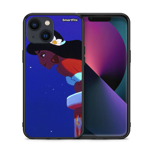 Θήκη iPhone 13 Alladin And Jasmine Love 2 από τη Smartfits με σχέδιο στο πίσω μέρος και μαύρο περίβλημα | iPhone 13 Alladin And Jasmine Love 2 case with colorful back and black bezels