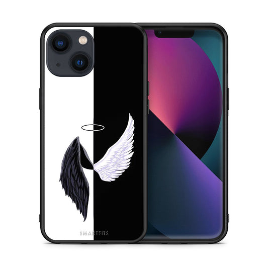 Θήκη iPhone 13 Mini Angels Demons από τη Smartfits με σχέδιο στο πίσω μέρος και μαύρο περίβλημα | iPhone 13 Mini Angels Demons case with colorful back and black bezels
