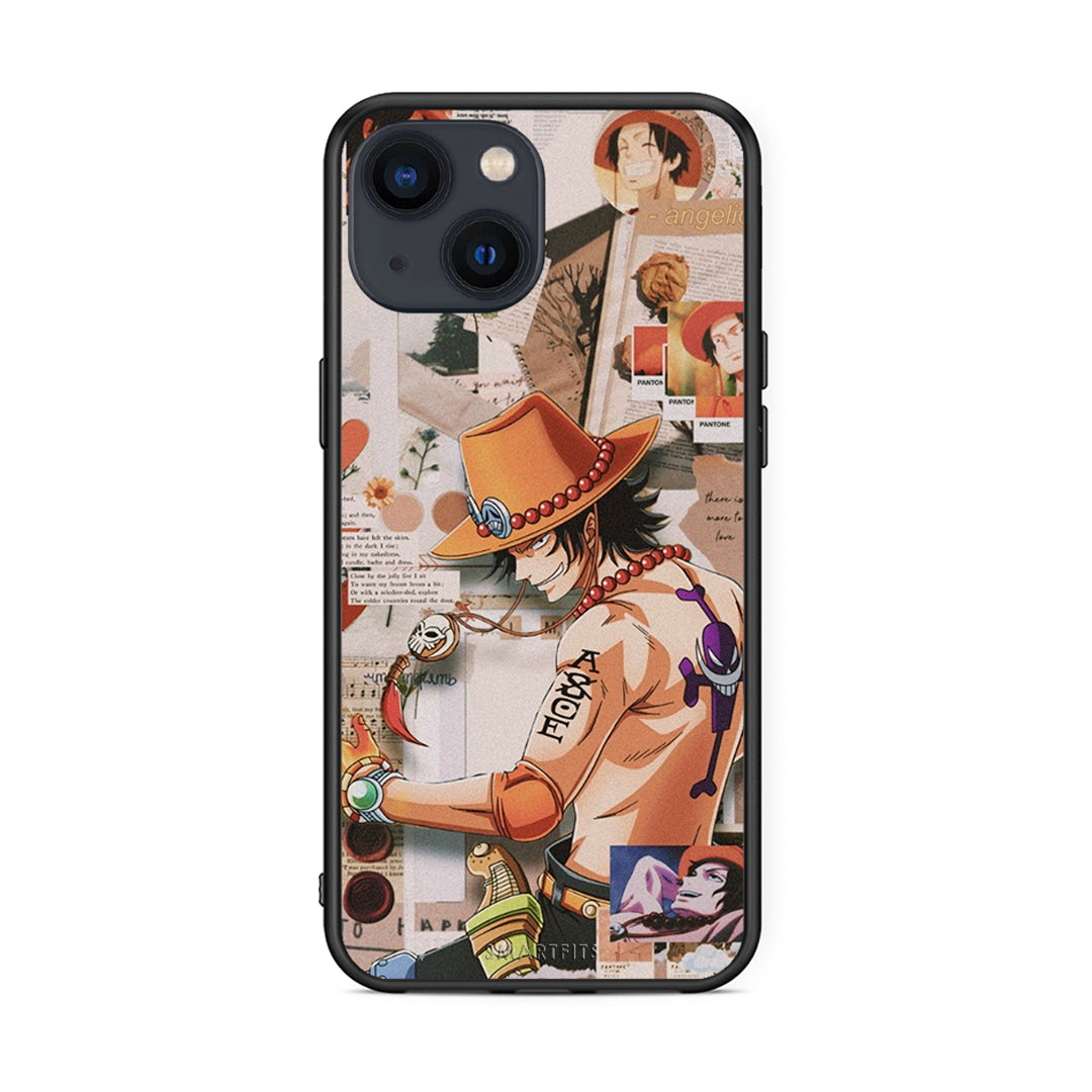 iPhone 13 Mini Anime Collage θήκη από τη Smartfits με σχέδιο στο πίσω μέρος και μαύρο περίβλημα | Smartphone case with colorful back and black bezels by Smartfits