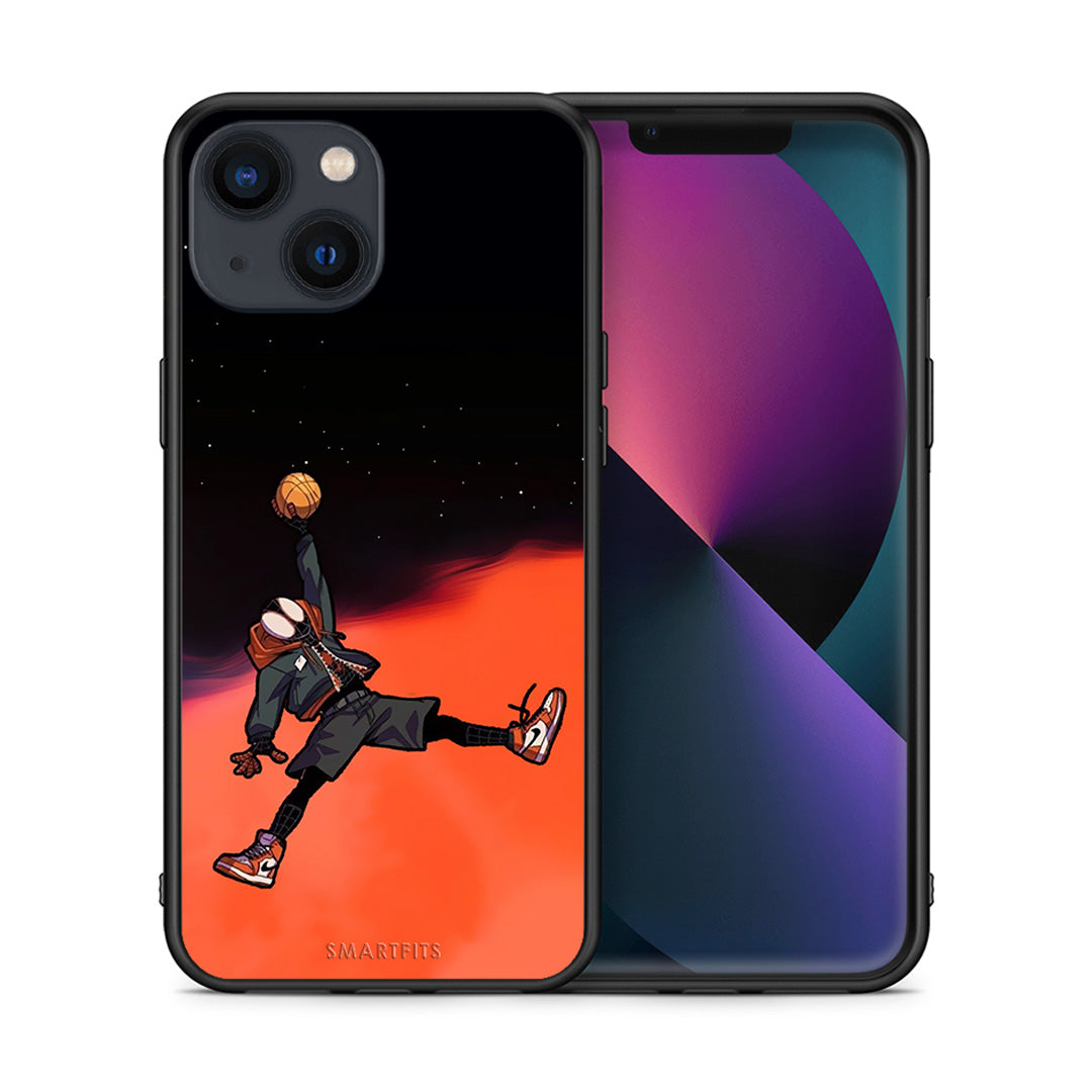 Θήκη iPhone 13 Mini Basketball Hero από τη Smartfits με σχέδιο στο πίσω μέρος και μαύρο περίβλημα | iPhone 13 Mini Basketball Hero case with colorful back and black bezels