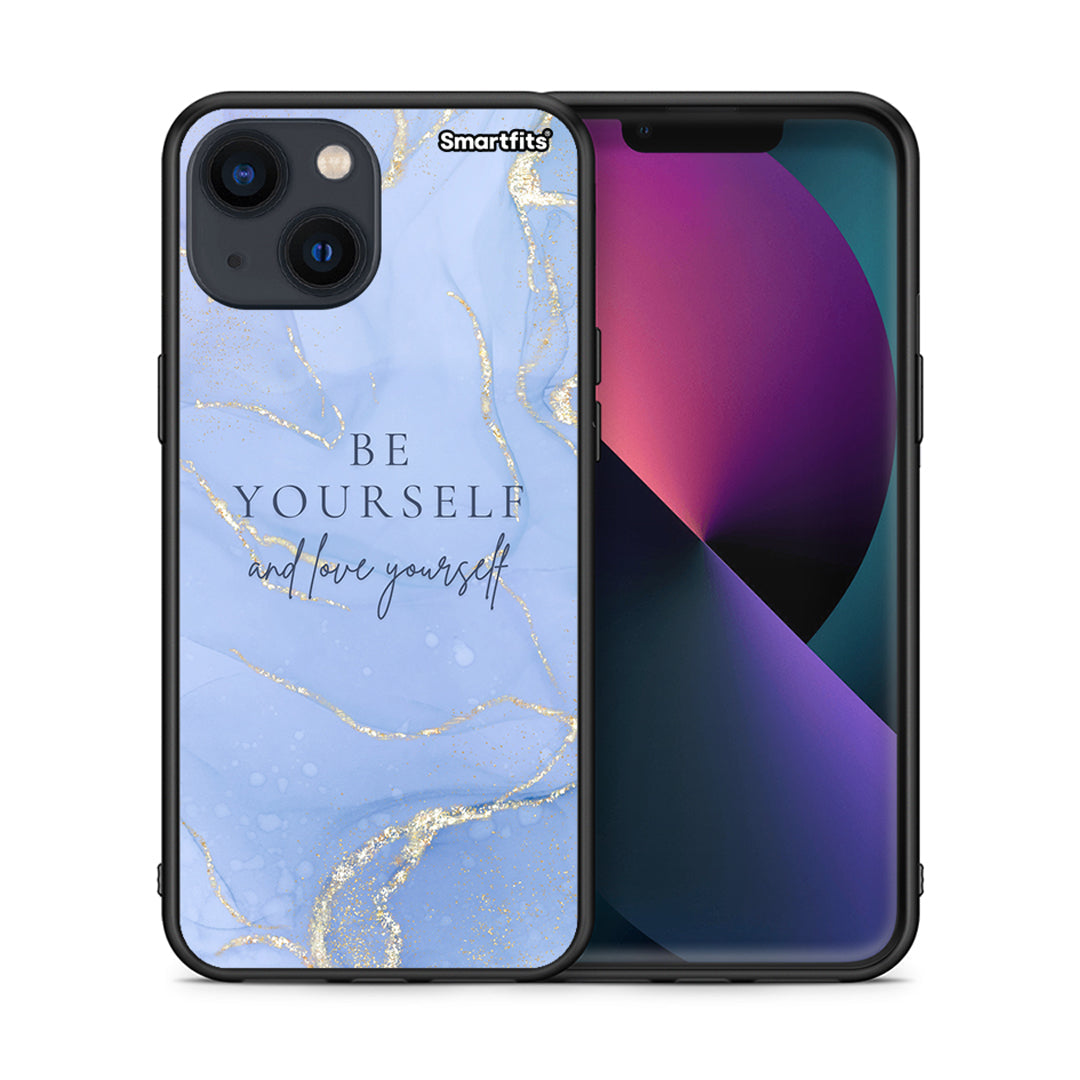 Θήκη iPhone 13 Mini Be Yourself από τη Smartfits με σχέδιο στο πίσω μέρος και μαύρο περίβλημα | iPhone 13 Mini Be Yourself case with colorful back and black bezels