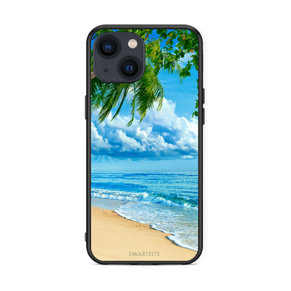 iPhone 13 Mini Beautiful Beach θήκη από τη Smartfits με σχέδιο στο πίσω μέρος και μαύρο περίβλημα | Smartphone case with colorful back and black bezels by Smartfits