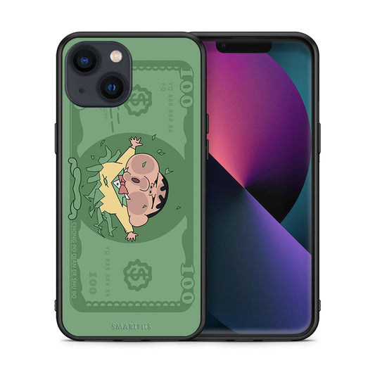 Θήκη Αγίου Βαλεντίνου iPhone 13 Mini Big Money από τη Smartfits με σχέδιο στο πίσω μέρος και μαύρο περίβλημα | iPhone 13 Mini Big Money case with colorful back and black bezels