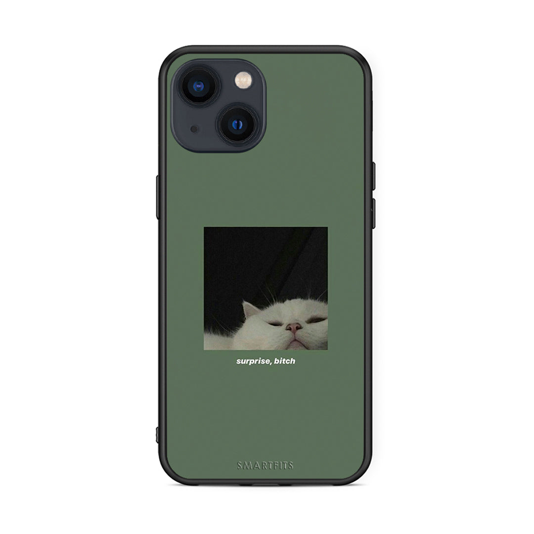 iPhone 13 Mini Bitch Surprise θήκη από τη Smartfits με σχέδιο στο πίσω μέρος και μαύρο περίβλημα | Smartphone case with colorful back and black bezels by Smartfits