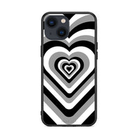 Thumbnail for iPhone 13 Mini Black Hearts θήκη από τη Smartfits με σχέδιο στο πίσω μέρος και μαύρο περίβλημα | Smartphone case with colorful back and black bezels by Smartfits