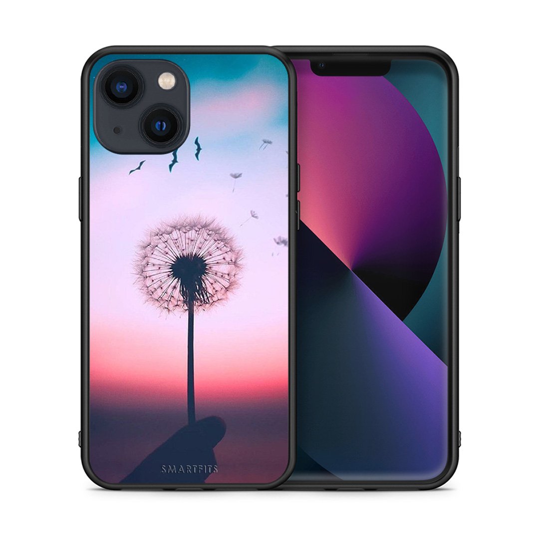 Θήκη iPhone 13 Wish Boho από τη Smartfits με σχέδιο στο πίσω μέρος και μαύρο περίβλημα | iPhone 13 Wish Boho case with colorful back and black bezels
