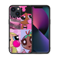 Thumbnail for Θήκη Αγίου Βαλεντίνου iPhone 13 Mini Bubble Girls από τη Smartfits με σχέδιο στο πίσω μέρος και μαύρο περίβλημα | iPhone 13 Mini Bubble Girls case with colorful back and black bezels