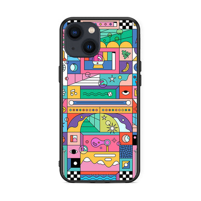 iPhone 13 Mini Bubbles Soap θήκη από τη Smartfits με σχέδιο στο πίσω μέρος και μαύρο περίβλημα | Smartphone case with colorful back and black bezels by Smartfits