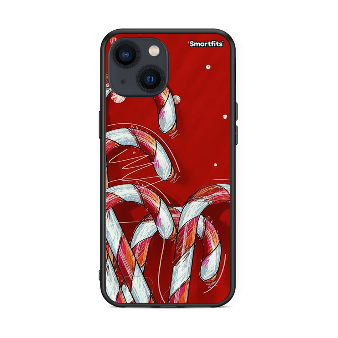 iPhone 13 Candy Cane θήκη από τη Smartfits με σχέδιο στο πίσω μέρος και μαύρο περίβλημα | Smartphone case with colorful back and black bezels by Smartfits