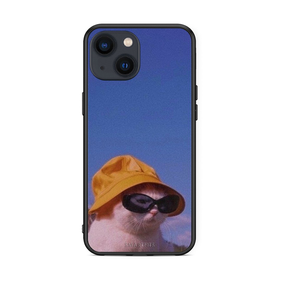 iPhone 13 Cat Diva θήκη από τη Smartfits με σχέδιο στο πίσω μέρος και μαύρο περίβλημα | Smartphone case with colorful back and black bezels by Smartfits