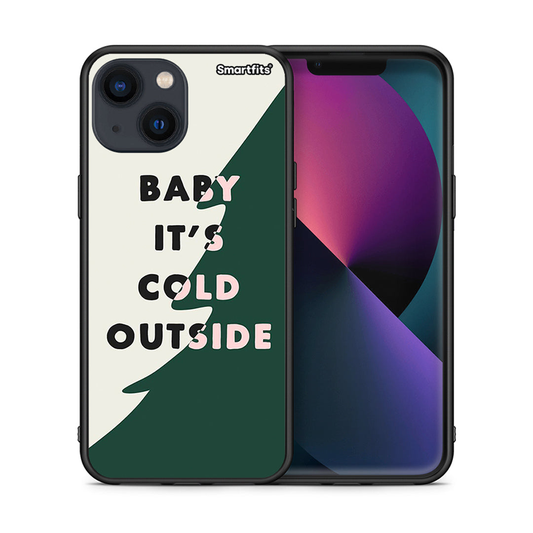 Θήκη iPhone 13 Cold Outside από τη Smartfits με σχέδιο στο πίσω μέρος και μαύρο περίβλημα | iPhone 13 Cold Outside case with colorful back and black bezels