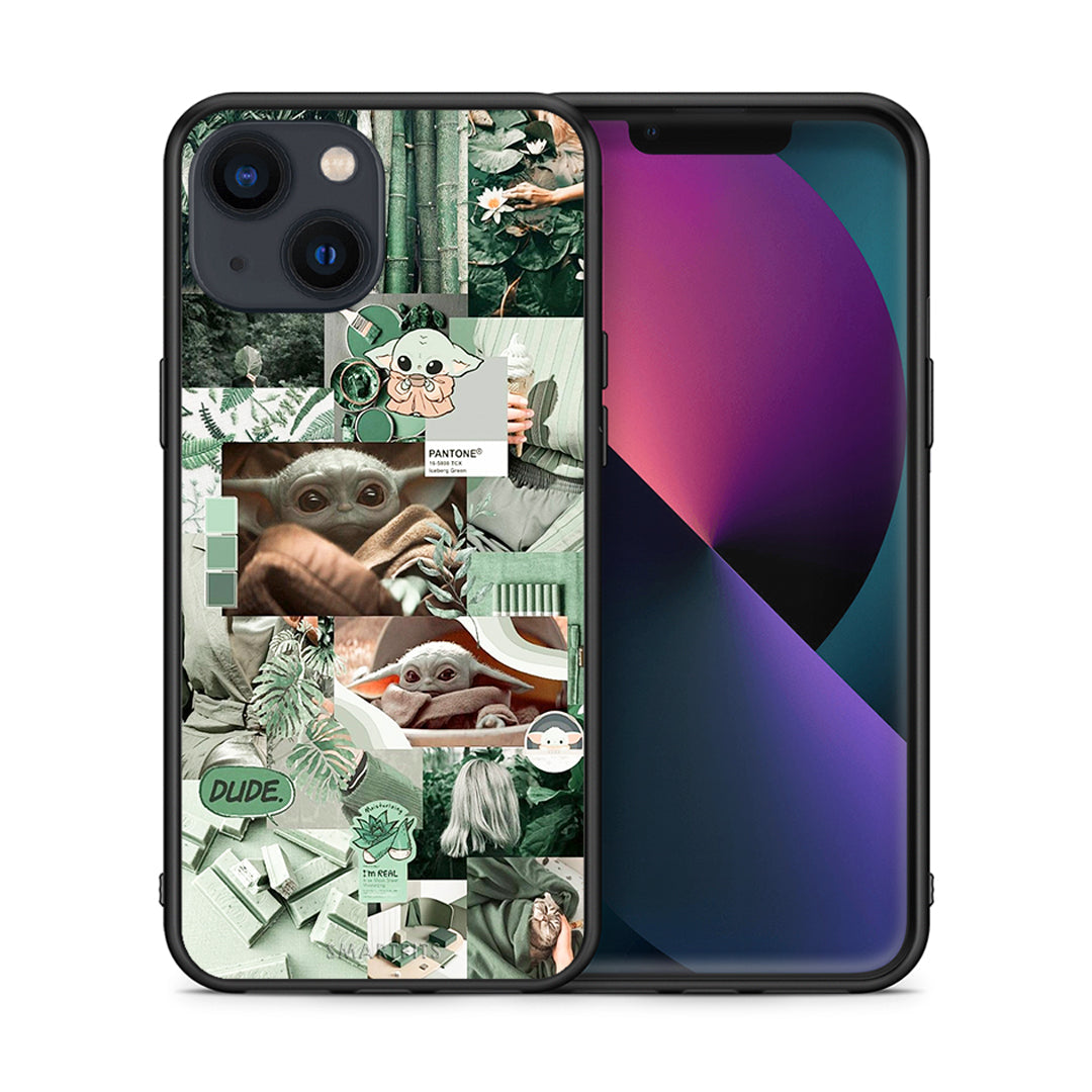 Θήκη Αγίου Βαλεντίνου iPhone 13 Collage Dude από τη Smartfits με σχέδιο στο πίσω μέρος και μαύρο περίβλημα | iPhone 13 Collage Dude case with colorful back and black bezels