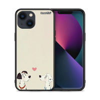 Thumbnail for Θήκη iPhone 13 Mini Dalmatians Love από τη Smartfits με σχέδιο στο πίσω μέρος και μαύρο περίβλημα | iPhone 13 Mini Dalmatians Love case with colorful back and black bezels