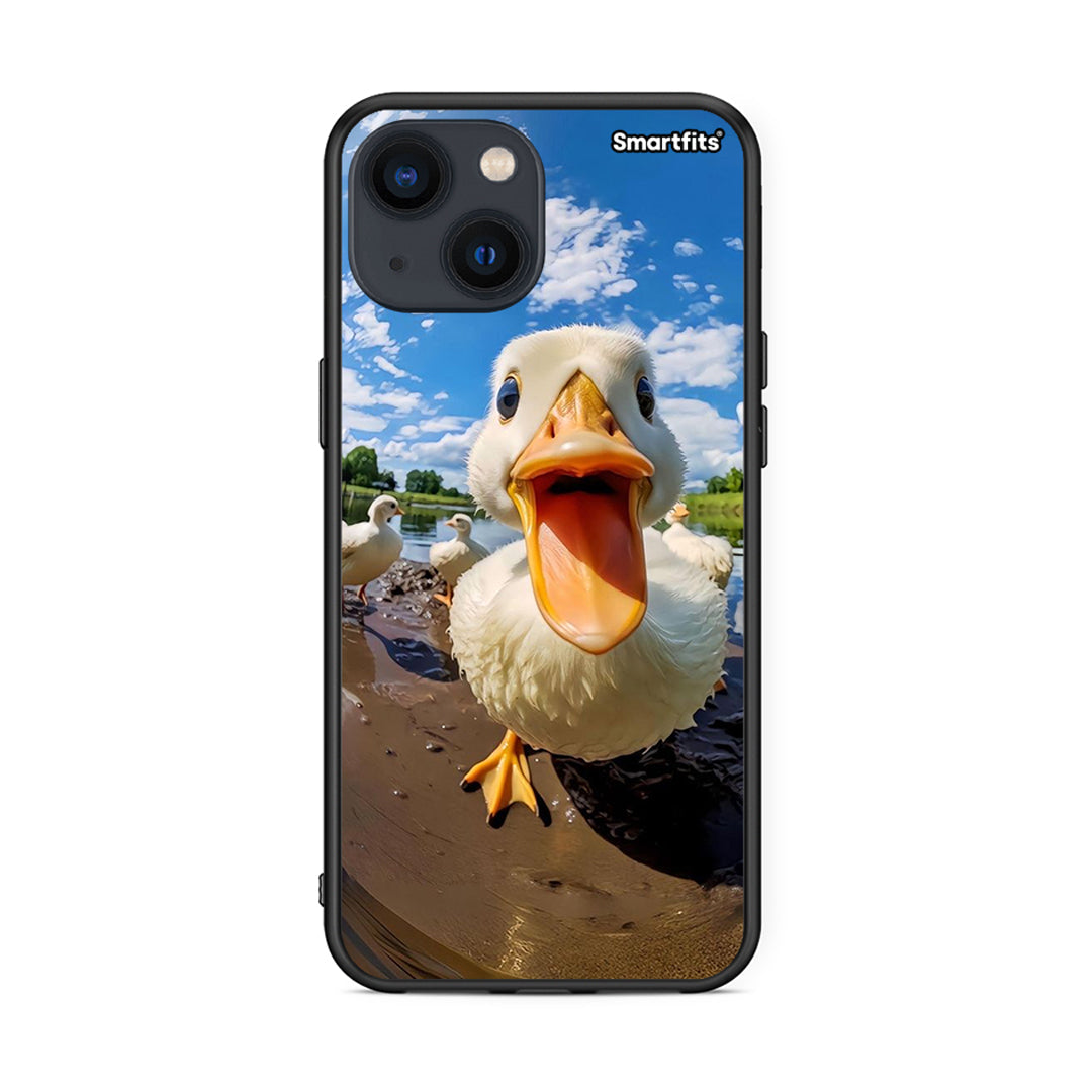 iPhone 13 Mini Duck Face θήκη από τη Smartfits με σχέδιο στο πίσω μέρος και μαύρο περίβλημα | Smartphone case with colorful back and black bezels by Smartfits