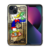Thumbnail for Θήκη iPhone 13 Duck Money από τη Smartfits με σχέδιο στο πίσω μέρος και μαύρο περίβλημα | iPhone 13 Duck Money case with colorful back and black bezels