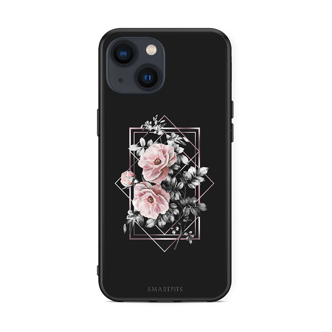 4 - iPhone 13 Mini Frame Flower case, cover, bumper