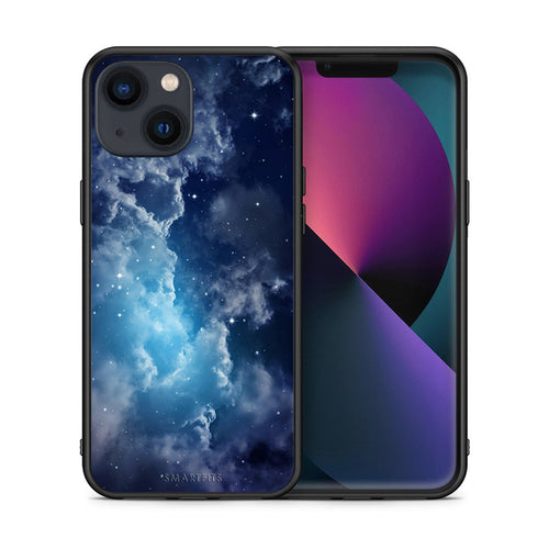 Θήκη iPhone 13 Blue Sky Galaxy από τη Smartfits με σχέδιο στο πίσω μέρος και μαύρο περίβλημα | iPhone 13 Blue Sky Galaxy case with colorful back and black bezels