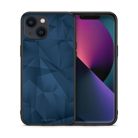 Θήκη iPhone 13 Blue Abstract Geometric από τη Smartfits με σχέδιο στο πίσω μέρος και μαύρο περίβλημα | iPhone 13 Blue Abstract Geometric case with colorful back and black bezels