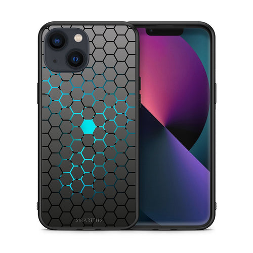 Θήκη iPhone 13 Hexagonal Geometric από τη Smartfits με σχέδιο στο πίσω μέρος και μαύρο περίβλημα | iPhone 13 Hexagonal Geometric case with colorful back and black bezels