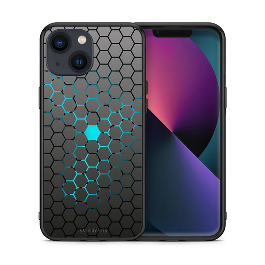 Θήκη iPhone 13 Hexagonal Geometric από τη Smartfits με σχέδιο στο πίσω μέρος και μαύρο περίβλημα | iPhone 13 Hexagonal Geometric case with colorful back and black bezels