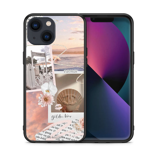 Θήκη Αγίου Βαλεντίνου iPhone 13 Mini Golden Hour από τη Smartfits με σχέδιο στο πίσω μέρος και μαύρο περίβλημα | iPhone 13 Mini Golden Hour case with colorful back and black bezels