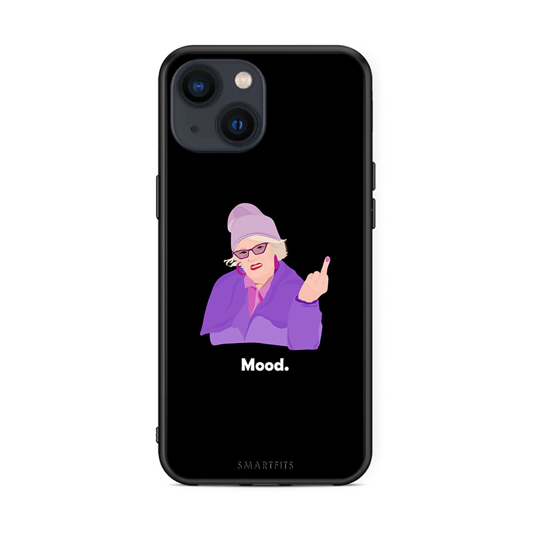 iPhone 13 Mini Grandma Mood Black θήκη από τη Smartfits με σχέδιο στο πίσω μέρος και μαύρο περίβλημα | Smartphone case with colorful back and black bezels by Smartfits