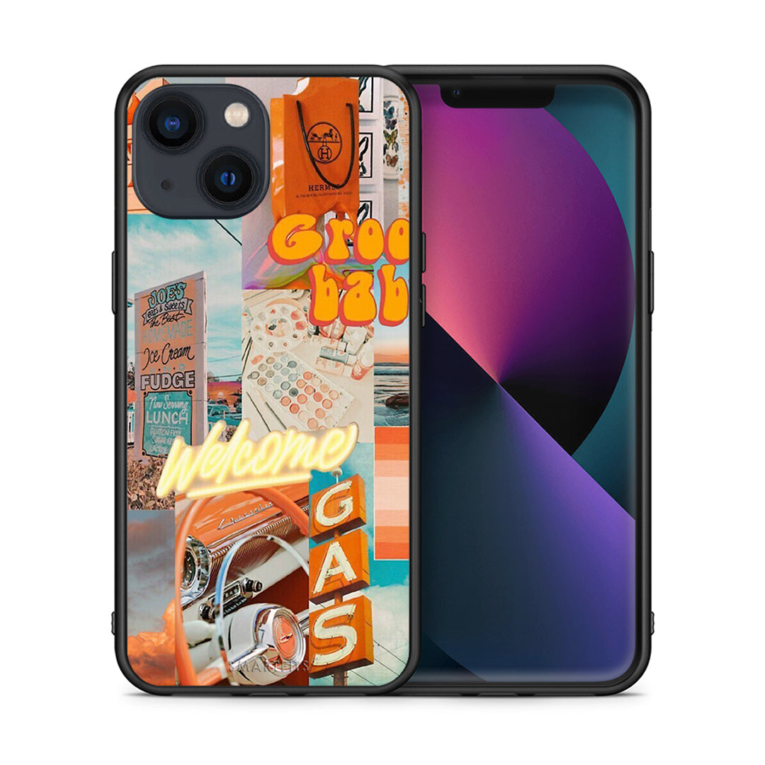 Θήκη Αγίου Βαλεντίνου iPhone 13 Groovy Babe από τη Smartfits με σχέδιο στο πίσω μέρος και μαύρο περίβλημα | iPhone 13 Groovy Babe case with colorful back and black bezels